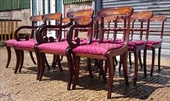 0607201912 early 19th century Regency mahogany antique dining chairs the carver 22w 34h 18hs 21d the singles 18w 34h18hs 19½d _8.JPG